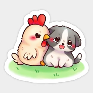 Chicken Bullies Puppy Sticker